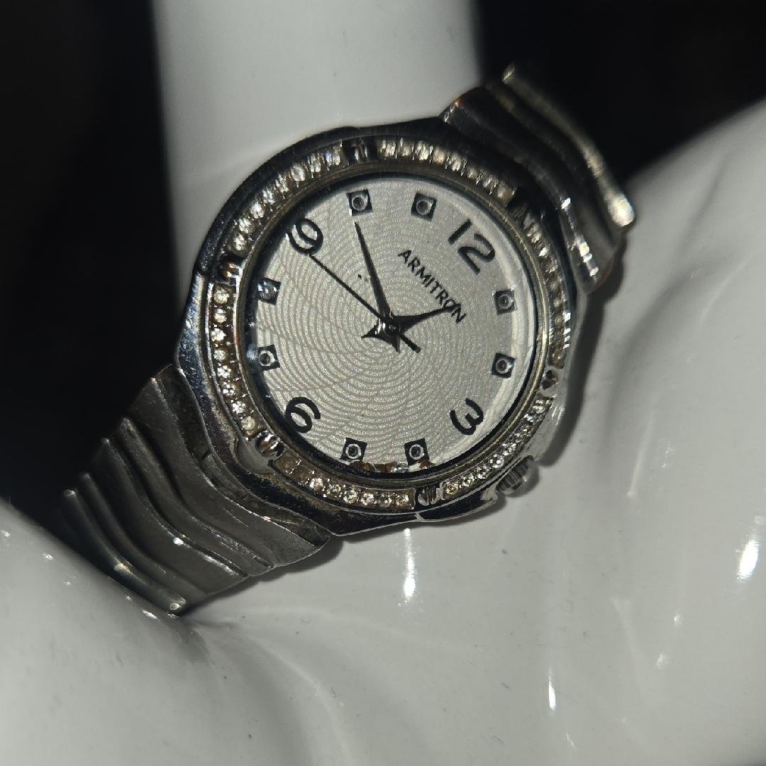 Armitron Silver Timepiece With Sparkling Details Armitron Silver Timepiece With Sparkling Details